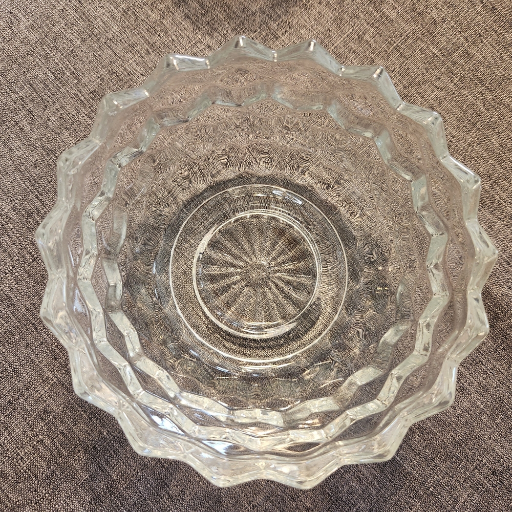 Homco Cubist Geometric Clear Glass Fairy Lamp BASE ONLY